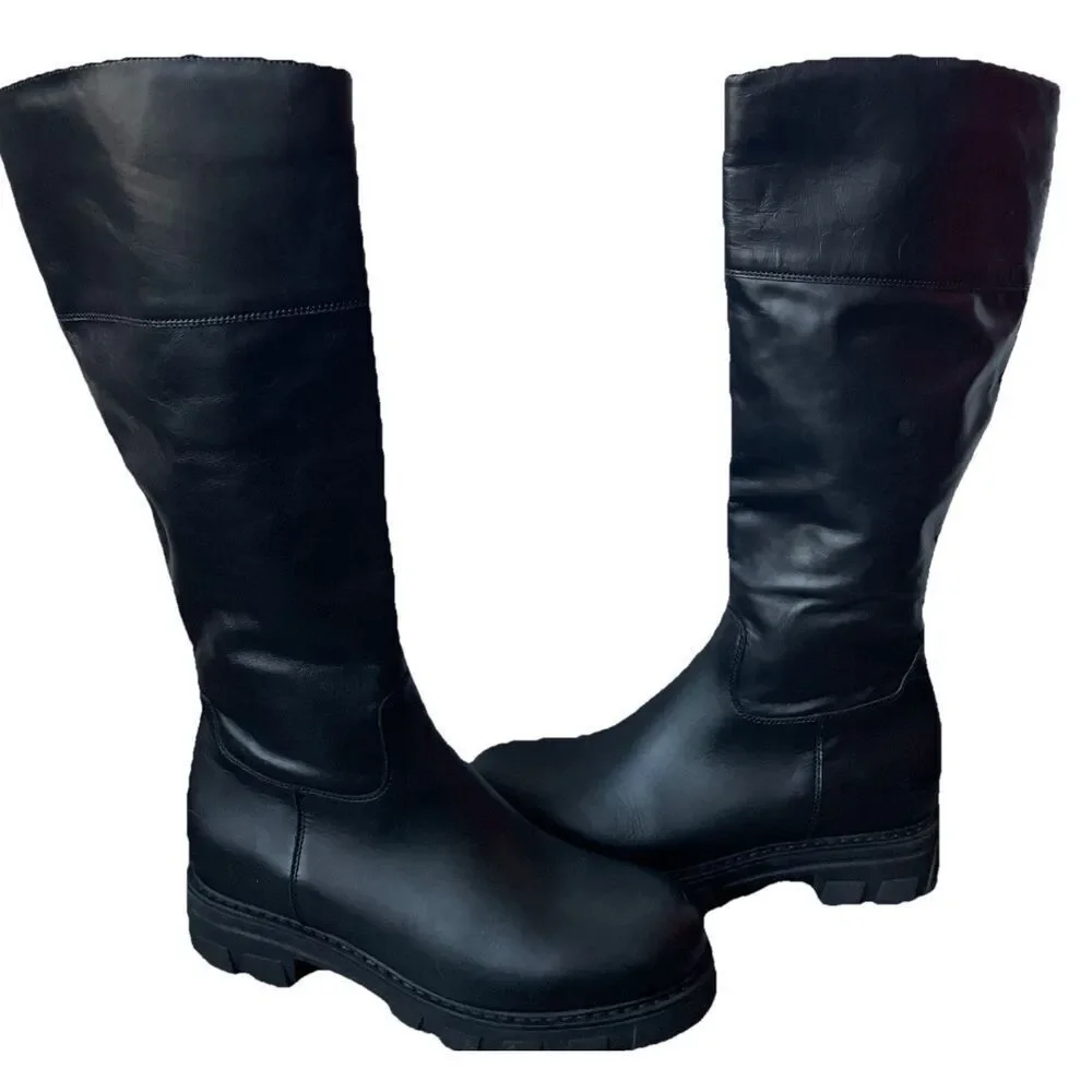 New La Canadienne Alabama Waterproof Knee-High Platform Boots Size 10M